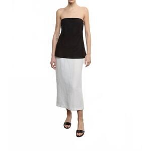 NEW ENZA COSTA linen strapless tunic in black